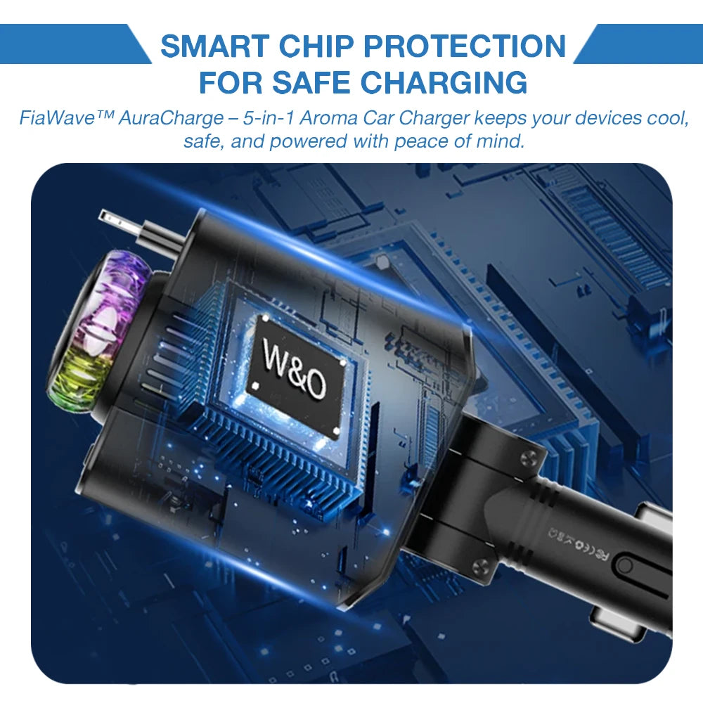 FiaWave™ AuraCharge – 5-in-1 Aroma Car Charger