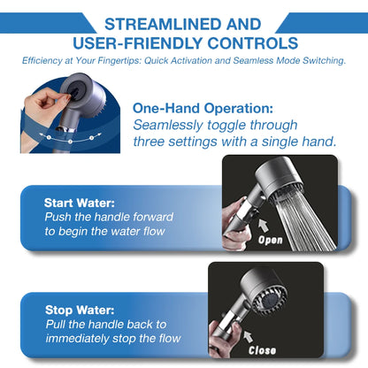compact and high-performance showerhead with turbocharged water pressure. Features a built-in cotton filter that removes chlorine and limescale for healthier skin and hair. Adjustable spray settings provide a spa-like shower experience with a powerful yet eco-friendly design.