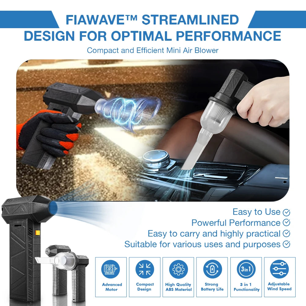 FiaWave™ TurboForce 3-in-1 High-Speed Jet Fan & Vacuum Cleaner