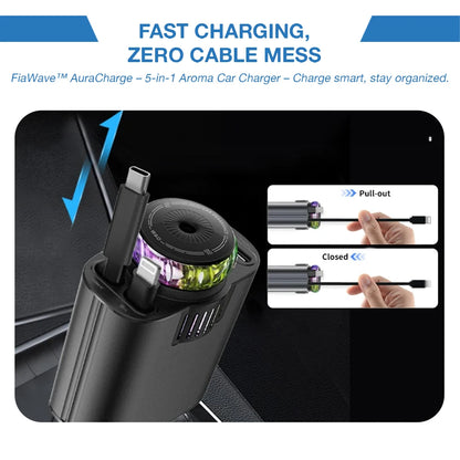 FiaWave™ AuraCharge – 5-in-1 Aroma Car Charger