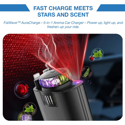 FiaWave™ AuraCharge – 5-in-1 Aroma Car Charger