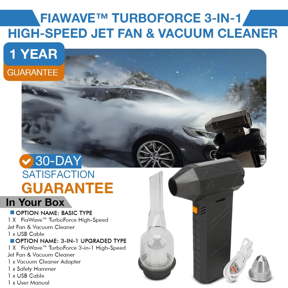 FiaWave™ TurboForce 3-in-1 High-Speed Jet Fan & Vacuum Cleaner