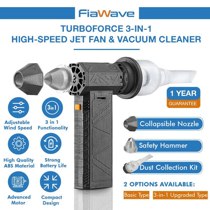 FiaWave™ TurboForce 3-in-1 High-Speed Jet Fan & Vacuum Cleaner